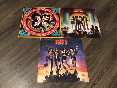 £12.35 • Buy KISS-Set Of 3 RECORDS/Vinyl-Destroyer,RNRO,Love Gun-Ace Frehley/Gene Simmons