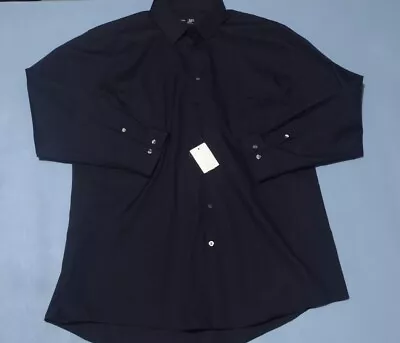 J. Ferrar Black Dress Shirt XXL Slim *NWT* 18-18.5 / 34-35 2XL • $16