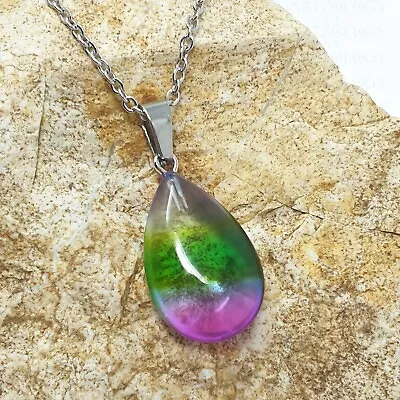 Natural Quartz Crystal Necklace Teardrop Pendant Carved Stone Healing Reiki UK • £3.99