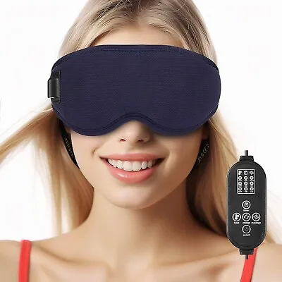 USB Heated Massage Eye Mask With 3 Vibration Mode With Timer For Dry Tired Eyes • $15.98
