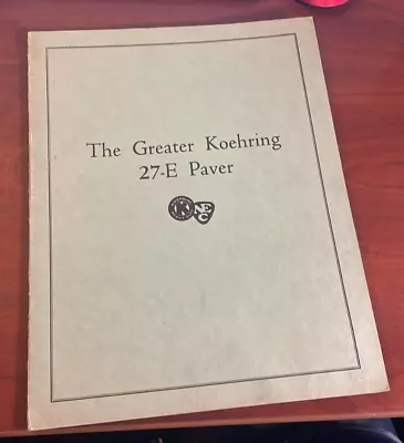 $16 • Buy Vtg Koehring Paver Model 27E Book