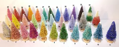 Mini Miniature Sisal Bottle Brush Xmas Christmas Trees * YOUR COLOR CHOICE! * • $1.29