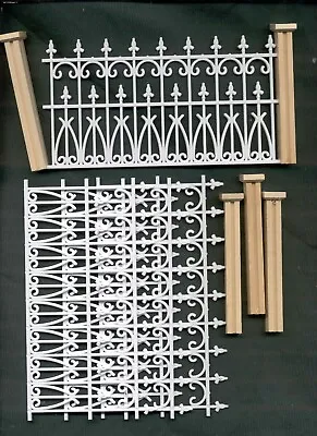 VICTORIAN FENCE & POST SET WHITE - 1/12 Scale Dollhouse Miniature  NW200P  9pcs • $17.95