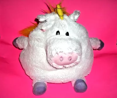 Jay At Play Mushable Pot Bellies Soft Sitting Round White Unicorn 12  Plush-euc • $10.99