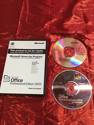 Microsoft Office Professional Edition 2003 Home Use Program & Product Key 2 Disk • $14.99