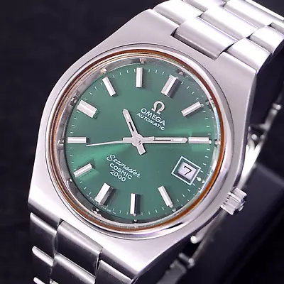 Vintage Omega Seamaster Cosmic 2000 Automatic Emerald Dial Date Men's Watch • $980