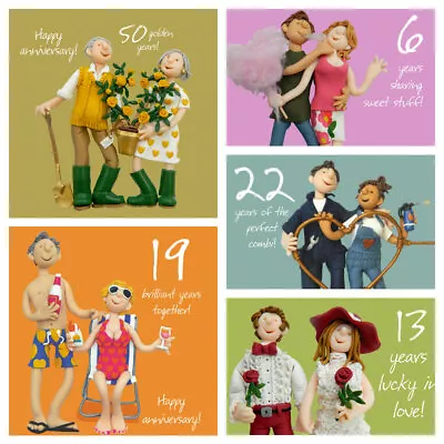 Wedding Anniversary Card - One Lump Or Two - Year Numbered 1 To 65 1st To 65th • £3.85