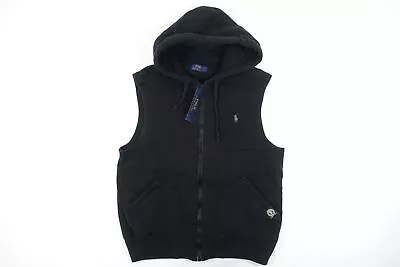 Polo Ralph Lauren Black Medium Loft 2 Hoodie Vest Jacket Sweater Mens Nwt New • $50
