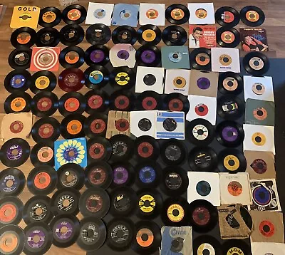 Juke Box Lot Of 100- Vinyl 45 RPM Records - Elvis Presley Frank Sinatra Chubby C • $15.99