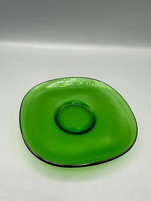 Vintage Vereco Glass Square Saucer Forest Green Replacement France MCM • $7.99