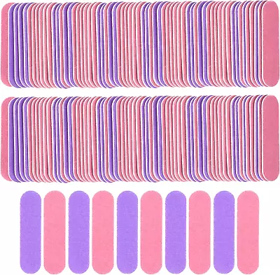 Mini Nail File Bulk 300Pcs (180/240 Grit) Disposable Nail Files Double Sided Em • $11.83