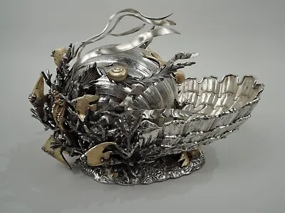 Mazzucato Centerpiece Modern Fantasy Marine Seashell Italian Sterling Silver • $14175