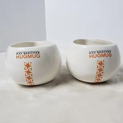 (2) Max Brenner Hugmugs Hug Mug Hot Chocolate By The Bald Man Ceramic Cups • $9.99