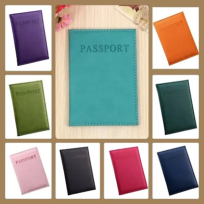 UK Travel Passport Case Cover Holder Protector Blue Pink Orange Green Purple • £4.99
