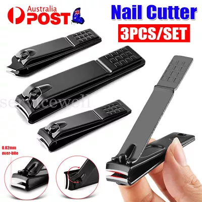 3Pcs Manicure Nail Cutter Steel Nail Clipper Cutter Toenail Trimmer Buffer Block • $5.16