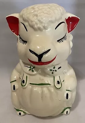 Old Vintage Original American Bisque Cookie Jar Lamb 11 3/4  Tall 1940/50's • $45