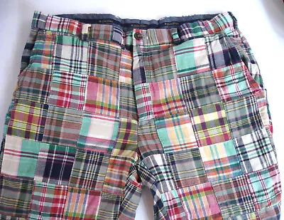 Brooks Brothers Pants Men Madras Plaid Indian Patchwork  38  Waist  Vintage RARE • $62.75