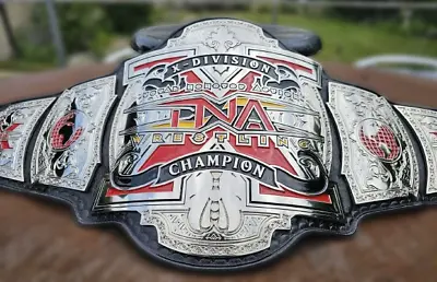 New TNA X-DIVISION Championship Wrestling Belt 4mm Zinc Plates Real Leather • $270