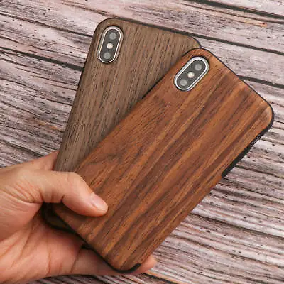 Natural Wooden Pattern Case For IPhone 6 7 8 XS Max XR 11 12 Soft Silicone Cover • £4.69