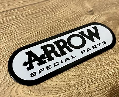 Arrow Metal Badge Exhaust Sticker Decal Heatproof 130mm X 45mm • $5.91