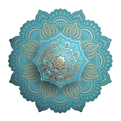 Golden Blue Color Painting Mandala Islamic Muslim Eid Mubarak Ramadan Glass D... • $16.09