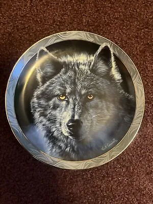 Vivi K Crandall Plate Wolf Moon Shadows Mystic Spirit Bradford • $49.99