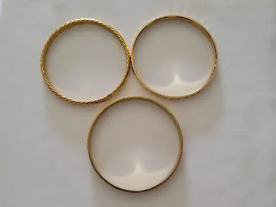 Vintage Gold Colored Wrist Bangle Bracelets - Set Of 3  • $12.99