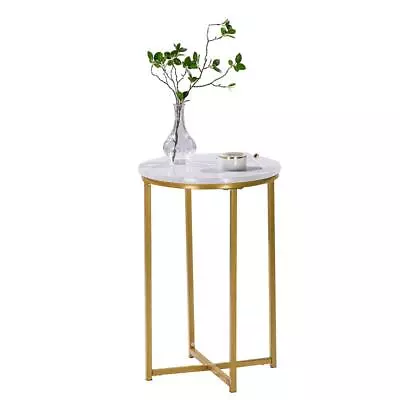 Marble Side Table With Gold FrameLounge Sofa Beside Table • $35.29