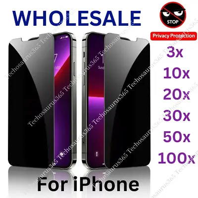 Privacy Screen Protector Tempered Glass Lot For IPhone 15 14 13 12 11 Pro XR 8 7 • $108.26