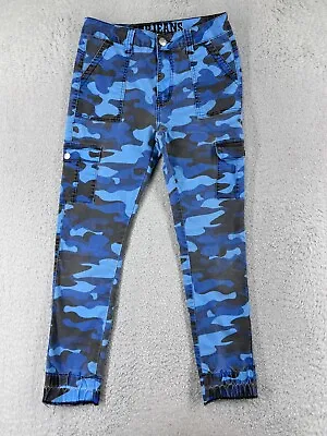 VIP Jeans Pants Womens 11 Blue Denim Jogger Naval Camo Cotton Blend Cargo • $19.79