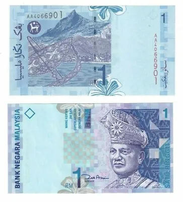 2000 Malaysia P39 B1 11th 1 RM Banknote Prefix AA  RARE UNC • $4.33