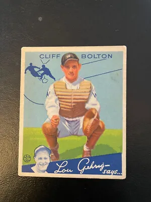 $51 • Buy 1934 Goudey Card #65 Cliff Bolton Washington Senators Vg/ex