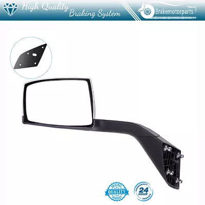 (Left) Chrome Truck Hood Mirror For 2004-2016 Volvo VNL Mounting Plates • $70.21