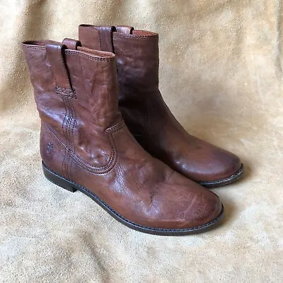 Frye Boots Anna Shortie Brown Leather New • $89.99