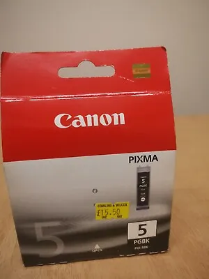 Canon Pixma Printer Ink 5 PGBK Black PGI-5BK Genuine New Unopened • £6