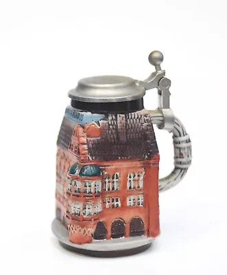 Vintage Bisque Gerz Miniature Lidded Stein 4  Hofbrauhaus Germany • $40