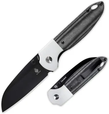 Kizer Deviant Folding Knife V3575A2 Black/White Micarta/G10 Handle M390 Blade • $94.95