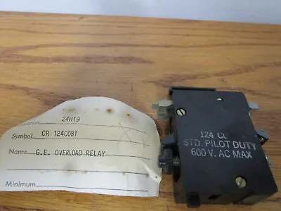 Vintage General Electric Cr124c081 Overload Relay Std. Pilot Duty 600v Ac Max • $125