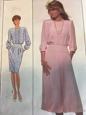 1989 Simplicity 9015 Vintage Sewing Pattern Womens Dress Size 16 • $7.57