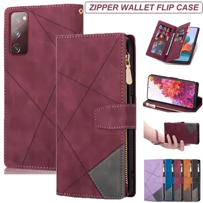 $15.89 • Buy For Samsung S22 S21 S20 Ultra S10/9/8 A53 Magnetic Wallet Zipper Flip Case Cover