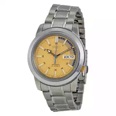 Seiko 5 Automatic Gold Dial Stainless Steel Men's Watch SNKK29 • $107.92