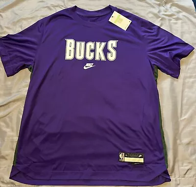 Mens Nike Milwaukee Bucks Classic Edition Shooting Shirt 90s Size XL NWT • $35