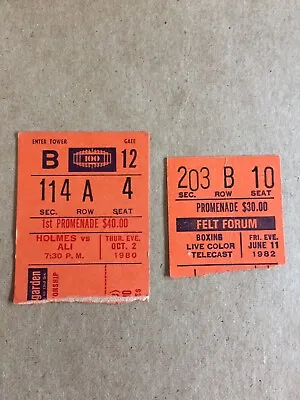 Ticket Stub Lot Muhammad Ali Holmes Cooney Madison Square Garden 10/2/80 6/11/82 • $44.99