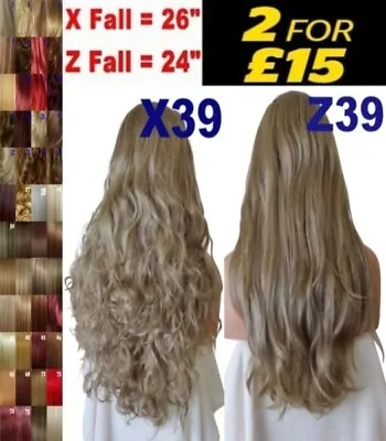 £9.99 • Buy Long Brown Blonde Half Wig Copper Auburn Red Curly Wavy Straight 3/4 Wig Falls