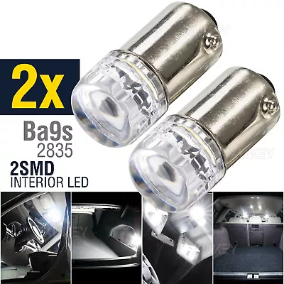 X2 Ba9s Bayonet White Led Light Bulb 2smd 2835 Parker Car Globe Interior Led 12v • $7.59