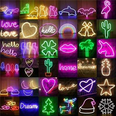 £8.99 • Buy Colorful LED Neon Sign Light Wall Hanging Night Lamp For Bar Home Party Decor