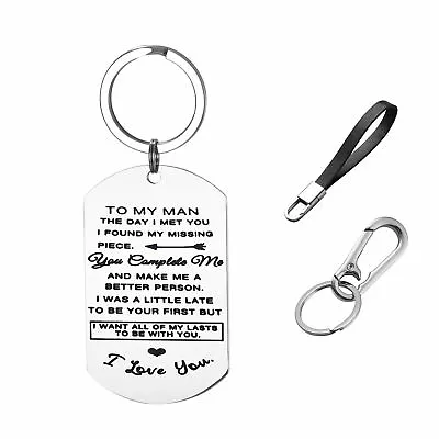 To My Man Keychain I Love You Pendant Key Ring Couple Him Husband Boyfriend Gift • $10.99