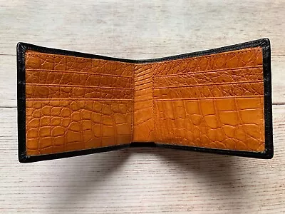 Xmas Gift Genuine Crocodile Leather Bifold Wallet Credit Card Holder RFID Block • $85