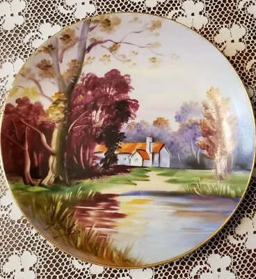 Vtg Ucagco Ceramics Japan Hand Painted Wall Hang /Stand Decorative Plate-Signed • $15.99