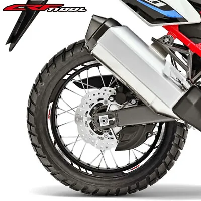 Wheels Stickers Stripes Reflective Rim Tire Decal For HONDA CRF1100L Africa Twin • £15.97